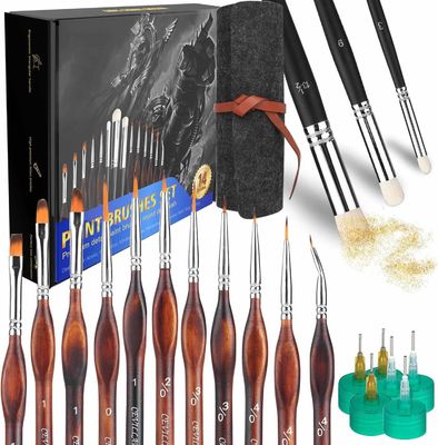 Top Modellbau Fein Detay Malpinsel Fırça Set Acryl- und Ölfarben