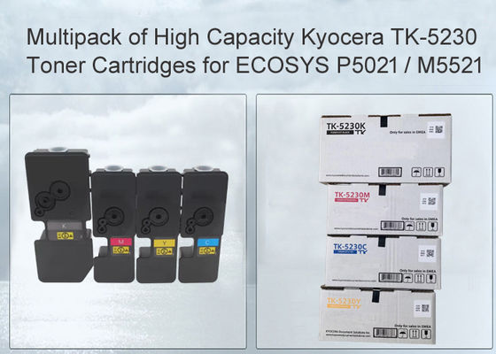 Kyocera Ecosys M5521 Siyah ve Renkli Toner Kartuşu TK5230 CMYK 4'lü Paket, Japan Toner Tozu ile