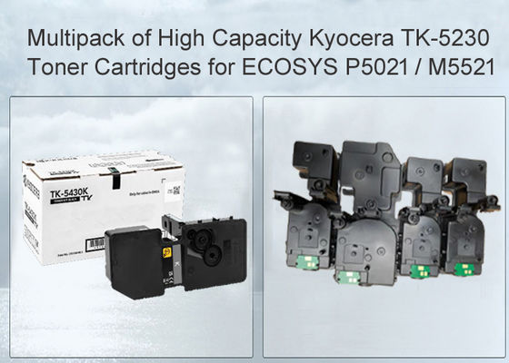 Kyocera Ecosys M5521 Siyah ve Renkli Toner Kartuşu TK5230 CMYK 4'lü Paket, Japan Toner Tozu ile