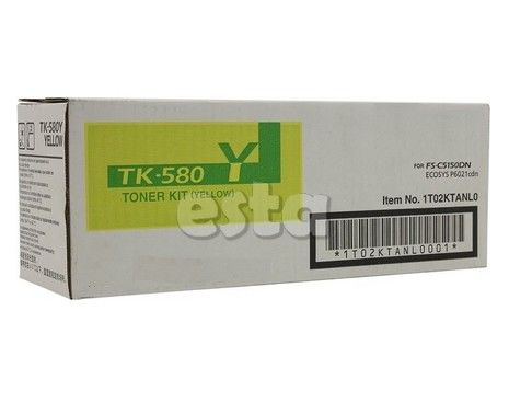 Kyocera TK - 580 Y, FS - C5150 Ecosys toner kartuşu Sarı Kapasite 2.800 Sayfa