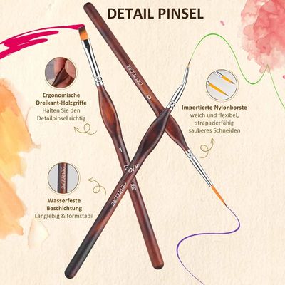 Kesinlik Modeli Fırça Detaylı Çizim Yapma Ölçekli Modeller için Fırça Seti