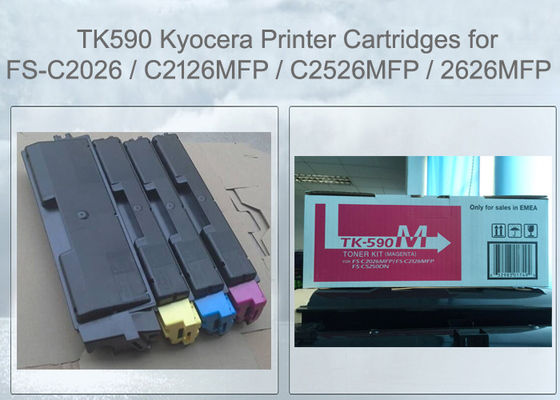 Kyocera TK-590 Ecosys FS-C2126MFP Uyumlu Gökkuşağı Paketi 4 Renk Toner Içerir
